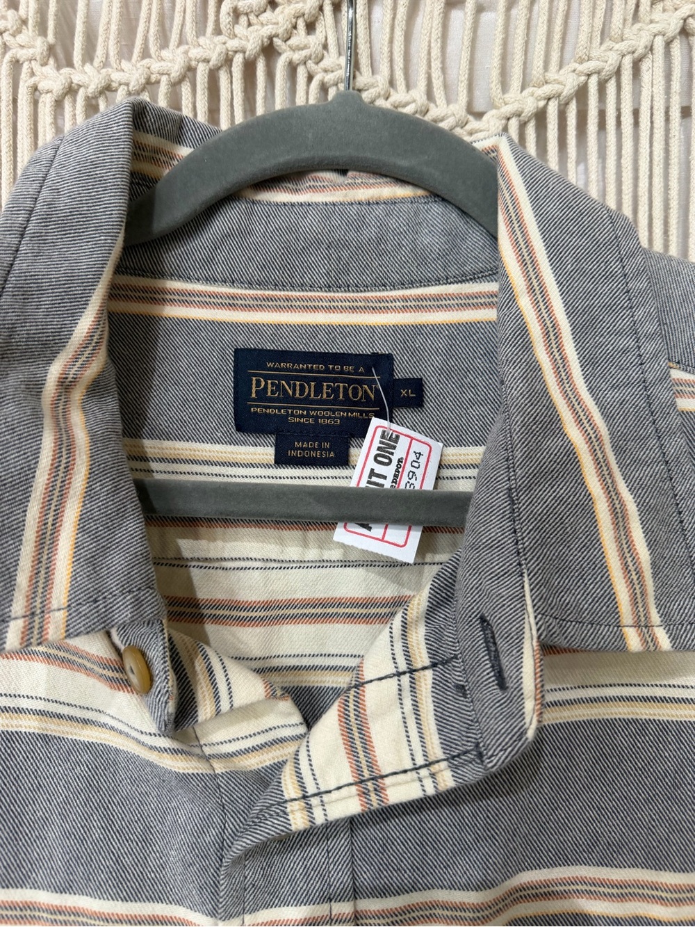 Pendleton Beach Shack Shirt Striped Button-Up Shirt Jacket